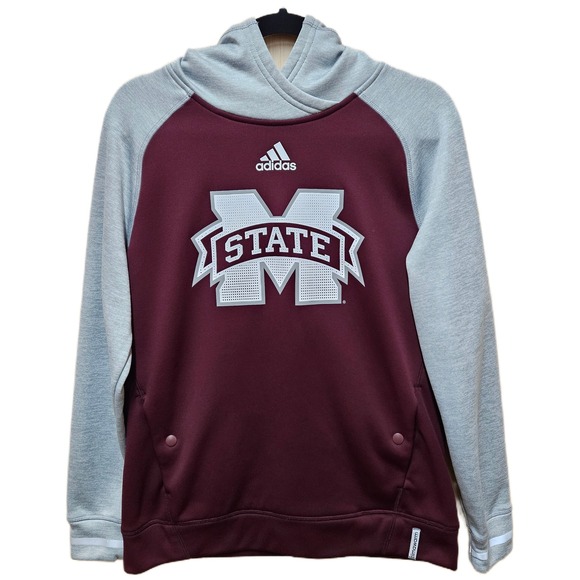 adidas Tops - Mississippi State Bulldogs Adidas Women's Maroon Team Sideline Climawarm Hoodie